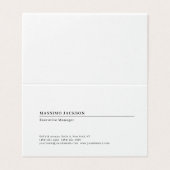 Professionelles einfaches minimalistisches moderne visitenkarten (Außenseite Aufgefaltet)