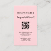 Professionelles einfaches Rosé-Monogramm Visitenkarte (Rückseite)