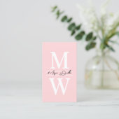 Professionelles einfaches Rosé-Monogramm Visitenkarte (Stehend Vorderseite)