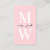 Professionelles einfaches Rosé-Monogramm Visitenkarte (Vorderseite)