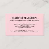 Professionelles einfaches Rosé-Monogramm Visitenkarte (Rückseite)