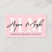 Professionelles einfaches Rosé-Monogramm Visitenkarte (Vorderseite)