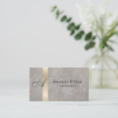 Professionelles elegantes blumenmonogramm visitenkarte (Stehend Vorderseite)