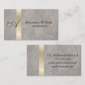Professionelles elegantes blumenmonogramm visitenkarte (Vorne/Hinten)