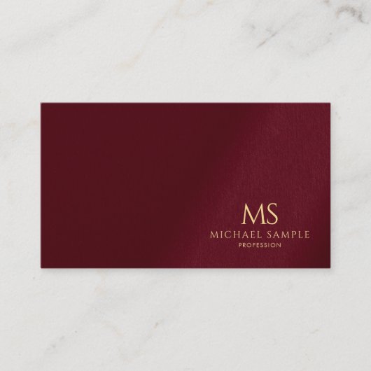 Professionelles Elegantes Gold-Text-Monogramm Init Visitenkarte (Vorderseite)