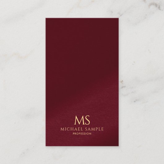 Professionelles Elegantes Gold Text Monogramm Vert Visitenkarte (Vorderseite)