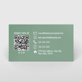 Professionelles Elegantes Grünes Monogramm QR-Code Visitenkarte