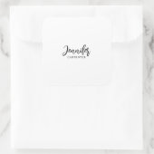 Professionelles elegantes modernes minimalistische quadratischer aufkleber (Tasche)