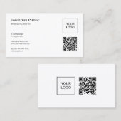 Professionelles elegantes QR-Code-Upload Firmenlog Visitenkarte (Vorne/Hinten)