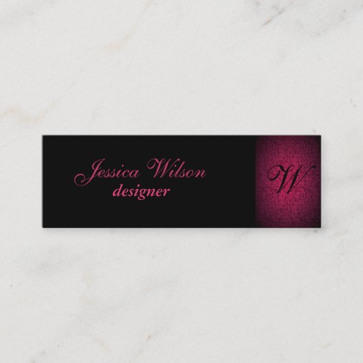 Professionelles elegantes, sanftes Blumenmonogramm Mini Visitenkarte (Vorderseite)