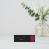 Professionelles elegantes, sanftes Blumenmonogramm Mini Visitenkarte (Stehend Vorderseite)