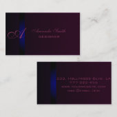 Professionelles, elegantes schlichtes Samt-Monogra Visitenkarte (Vorne/Hinten)