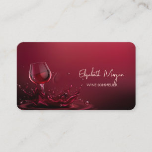 Professionelles Elegantes Weinglas Rot Visitenkarte