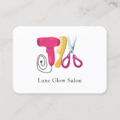 Professionelles Farb-Haarsalon-Kamm-Logo-QR-Code Visitenkarte (Vorderseite)
