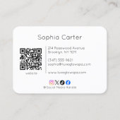 Professionelles Farb-Haarsalon-Kamm-Logo-QR-Code Visitenkarte (Rückseite)