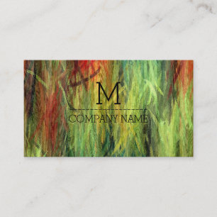 Professionelles Farbige Modernes Holz Monogramm #3 Visitenkarte