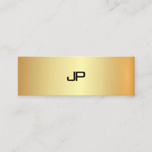 Professionelles Faux-Gold-Monogramm Elegant Modern Mini Visitenkarte