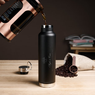 Professionelles Firmen-Detail schwarz bedruckt Trinkflasche