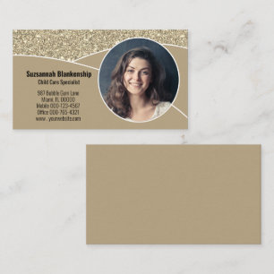 Professionelles Foto-Nanny-Faux-Gold-Glitter Visitenkarte