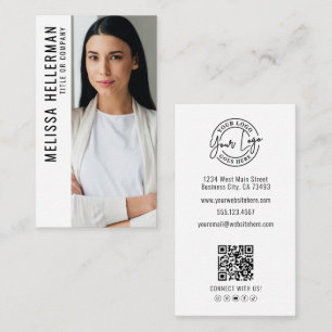 Professionelles Foto QR-Code Firmenlogo Vertikal Visitenkarte