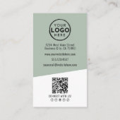 Professionelles Foto-QR-Code-Logo Grün Vertikal Visitenkarte (Rückseite)
