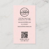 Professionelles Foto QR-Code Logo Rosa Hauch Visitenkarte (Rückseite)