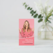 Professionelles Foto QR-Code-Logo Vertikal Pink Visitenkarte (Stehend Vorderseite)
