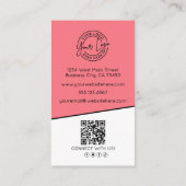 Professionelles Foto QR-Code-Logo Vertikal Pink Visitenkarte (Rückseite)
