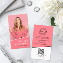 Professionelles Foto QR-Code-Logo Vertikal Pink
