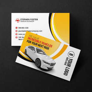 Professionelles Gelbes Auto Vermietung Auto Mietwa Visitenkarte