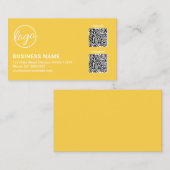 Professionelles gelbes Logo QR-Code Modern Visitenkarte (Vorne/Hinten)