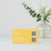 Professionelles gelbes Logo QR-Code Modern Visitenkarte (Stehend Vorderseite)