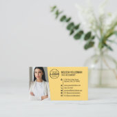 Professionelles Gelbes QR-Code-Foto-Logo Visitenkarte (Stehend Vorderseite)