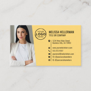 Professionelles Gelbes QR-Code-Foto-Logo Visitenkarte