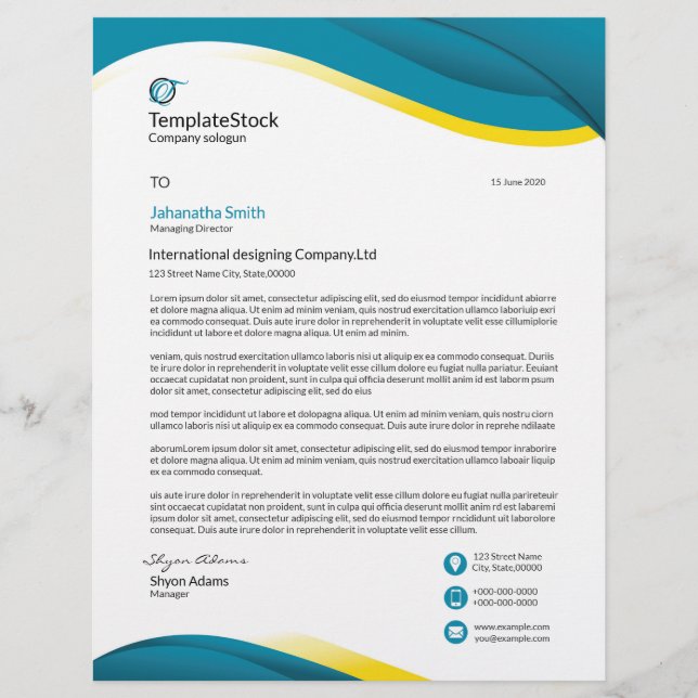 Professionelles Geschäftsbuchstabenpapier Briefbogen (Vorderseite)