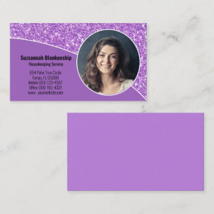 Professionelles Geschäftsfoto Lila Faux Glitter Visitenkarte