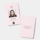 Professionelles Geschäftsfoto-Logo mit rosa Schlei Ausweis (Vorder- & Rückseite)