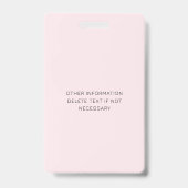 Professionelles Geschäftsfoto-Logo mit rosa Schlei Ausweis (Rückseite)