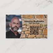Professionelles Geschäftsfoto Steinwand & QR-Code Visitenkarte (Vorderseite)