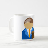 Professionelles Geschäftsicon mit Aktentasche Kaffeetasse (Vorderseite Links)