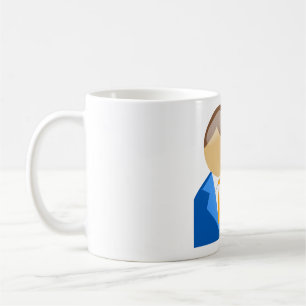 Professionelles Geschäftsicon mit Aktentasche Kaffeetasse