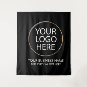 Professionelles Geschäftslogo & Text Unternehmen Wandteppich