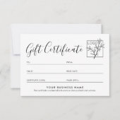 Professionelles Geschenkgutschein-Logo QR-Code-Kar (Vorderseite)