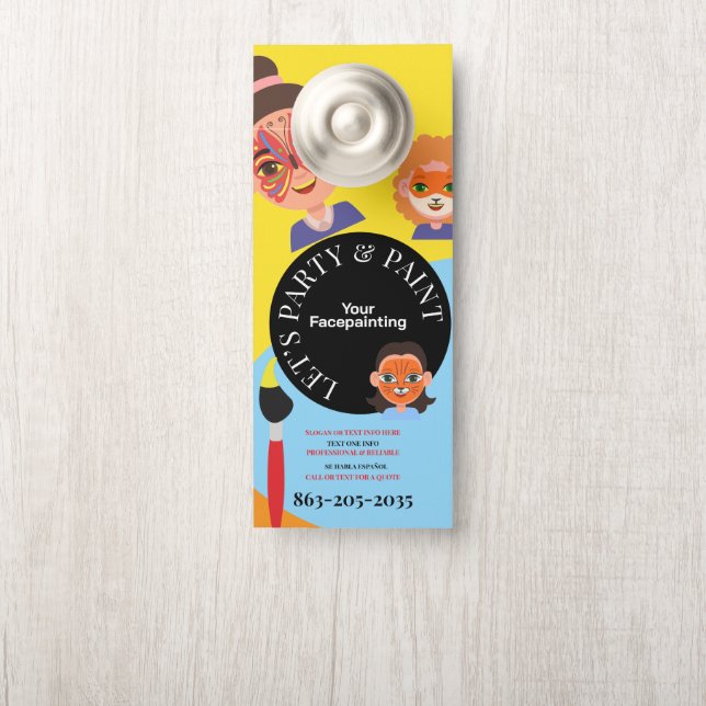 Professionelles Gesichtsbemalung Gesichts Künstler Türanhänger (Auf Knauf)