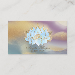 Professionelles Gold Blau Lotus Farbige Visitenkarte
