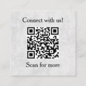 Professionelles graues Executive-Logo QR-Code Quadratische Visitenkarte (Rückseite)