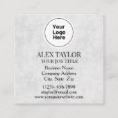 Professionelles graues Executive-Logo QR-Code Quadratische Visitenkarte (Vorderseite)