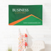 Professionelles Grün mit orangem Streifen Geschäft Banner (Insitu)