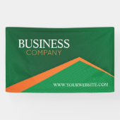 Professionelles Grün mit orangem Streifen Geschäft Banner (Horizontal)