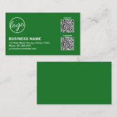 Professionelles grünes Logo QR-Code Modern Visitenkarte (Vorne/Hinten)